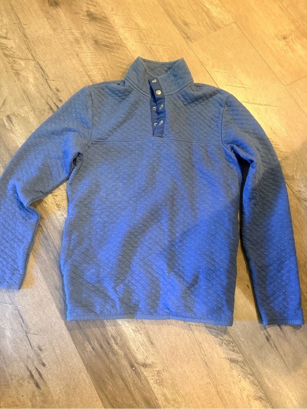 Men's Quilted Mock Neck Pullover Sweater - Blue